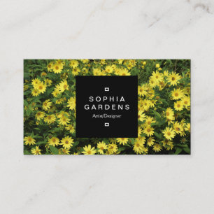 Square Label 01a - Yellow Daisies Business Card