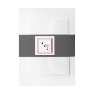Square label customisable ground belly band-pink invitation belly band