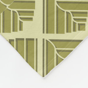 Square Leaf Pattern Gold Lime Light Fleece Blanket
