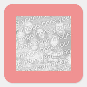Square Light Coral Border Photo Sticker