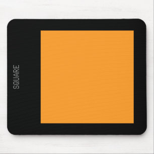 Square - Light Orange and Black Mouse Pad