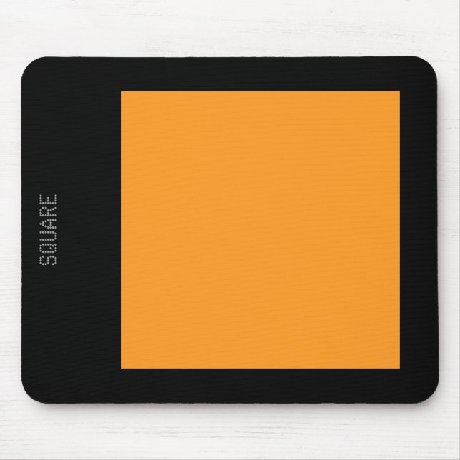 Square - Light Orange and Black Mouse Pad (Front)