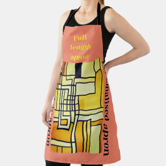 Square Line with Yellow Pattern Design - Large  Apron