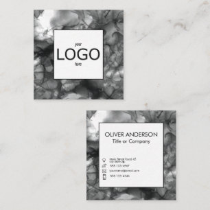 Square logo Black and White Business Card