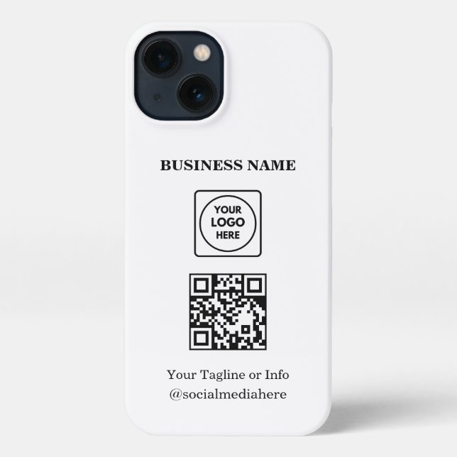 Square Logo QR Code Business Promo iphone case (Back)