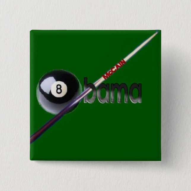 Square McCain/Obama Eight Ball Button (Front)