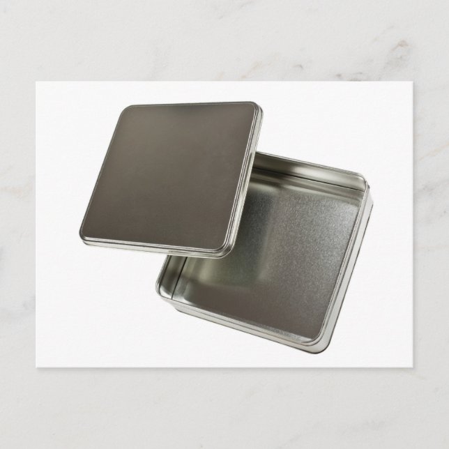 Square metal container postcard (Front)