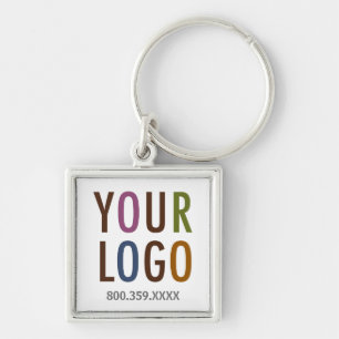 Square Metal Keychain with Custom Logo No Minimum