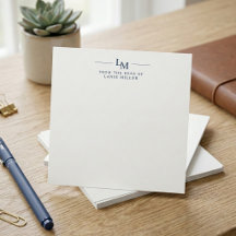 Square Minimalist Midnight Blue Monogram