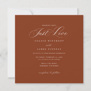 Square Modern Calligraphy Plain Wedding Invitation