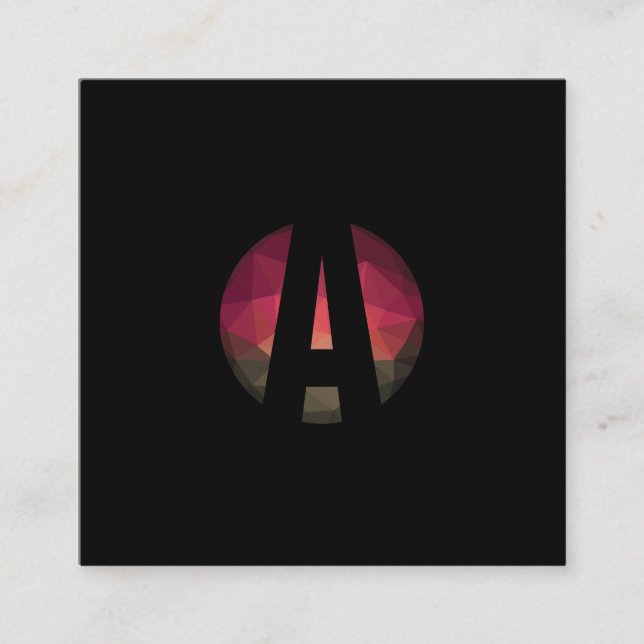 Square modern dark colours trendy design business square business card (Front)