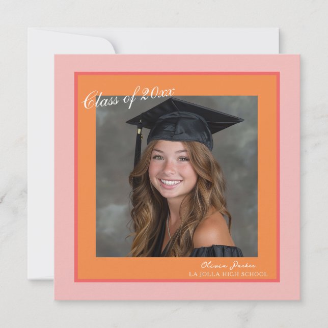 Square Modern Photo Graduation Invitation (Front)
