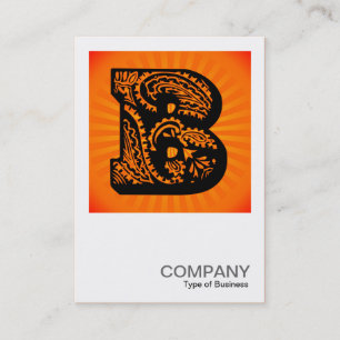 Square Monogram - Paisley Sunburst - B Business Card