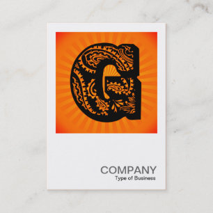 Square Monogram - Paisley Sunburst - G Business Card