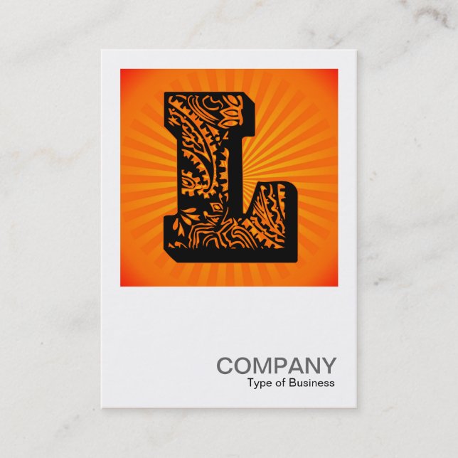 Square Monogram - Paisley Sunburst - L Business Card (Front)