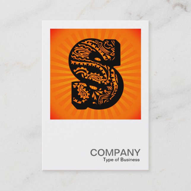 Square Monogram - Paisley Sunburst - S Business Card (Front)
