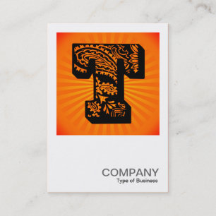 Square Monogram - Paisley Sunburst - T Business Card