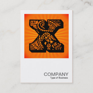 Square Monogram - Paisley Sunburst - X Business Card