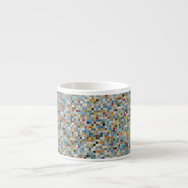 Square Mosaic Multi-colored Tile Pattern (Photo) Espresso Cup (Front)