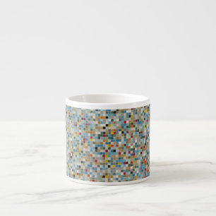 Square Mosaic Multi-coloured Tile Pattern (Photo) Espresso Cup
