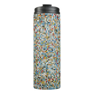 Square Mosaic Multi-coloured Tile Pattern (Photo) Thermal Tumbler
