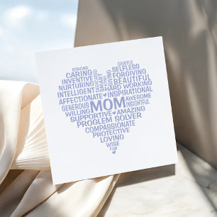 Square Mum Heart Typography Card