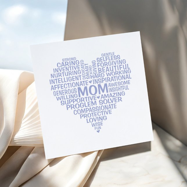 Square Mum Heart Typography Card (Creator Uploaded)