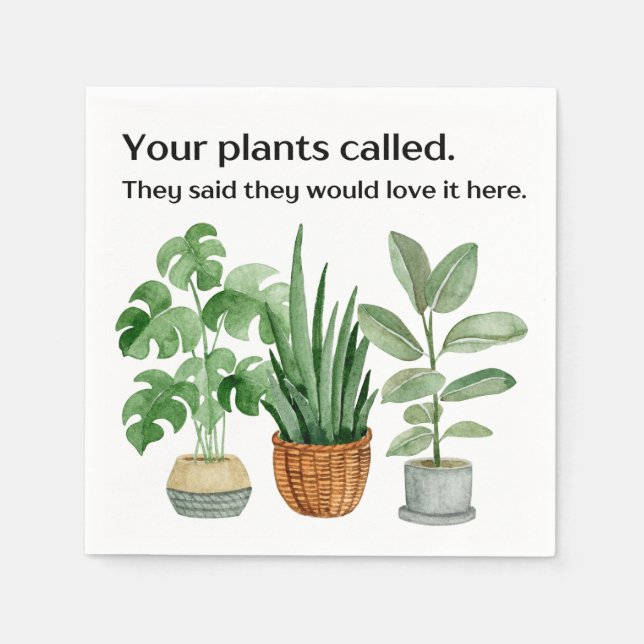 Square Napkins - Open House "House Plants" (Front)