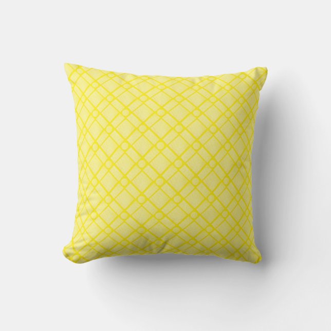 Square Oblong Circle From Yellow Textured Shapes Cushion (Front)