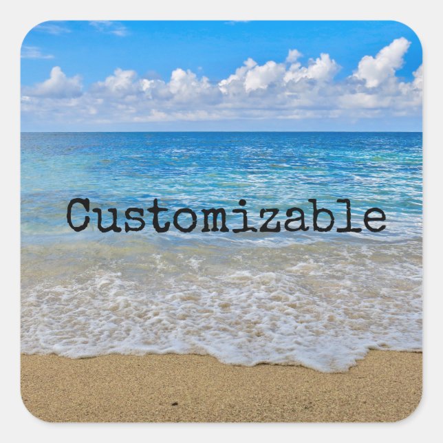 Square Ocean Sticker (Front)