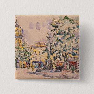Square of the Hotel de Ville in Aix-en-Provence 15 Cm Square Badge