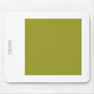 Square - Olive Green and White Mouse Pad