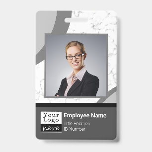 Square or Circle Style Logo Employee ID Badge