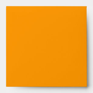 Square Orange Damask Flap Monogram Envelopes