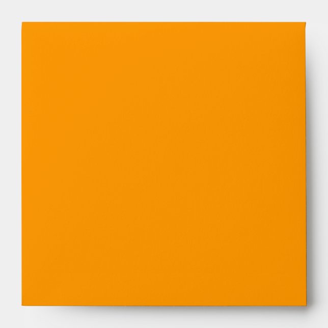 Square Orange Damask Flap Monogram Envelopes (Front)