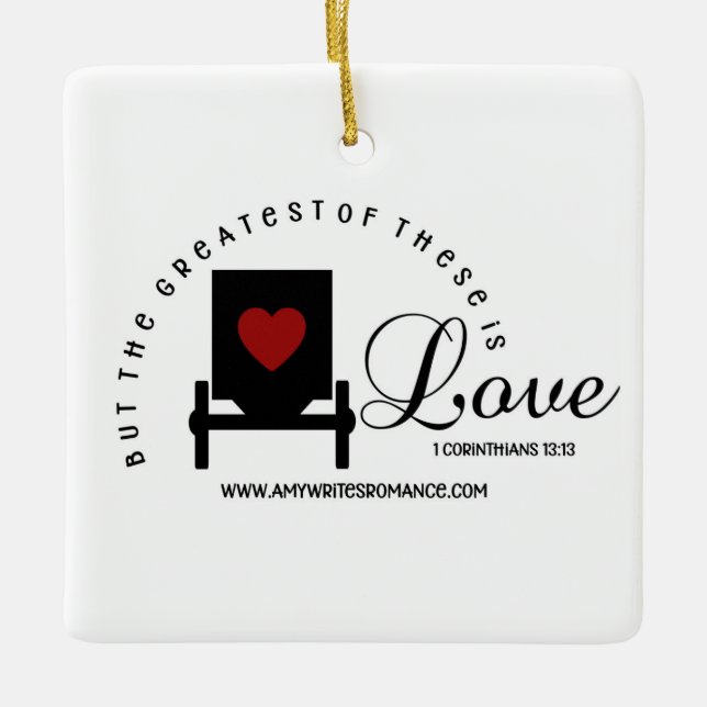 Square ornament 1 Corinthians 13:13 (Front)