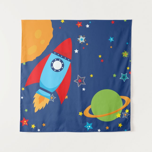 Square Out of This World Outer Space Background Tapestry (Front)