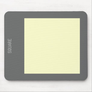 Square - Pale Yellow and Grey Mouse Pad