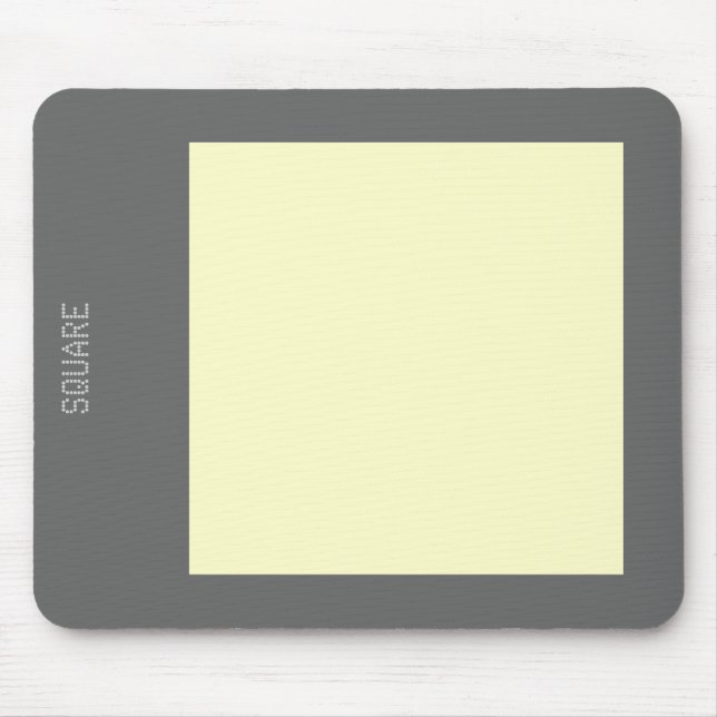 Square - Pale Yellow and Grey Mouse Pad (Front)
