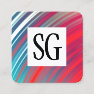 Square Panel - Initials - Abstract Planet Rings Business Card