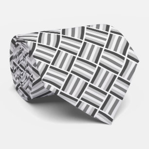 Square Pattern - Black and White Tie