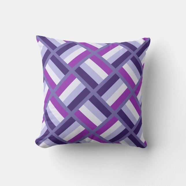 Square Pattern - Blue Purple White Cushion (Front)