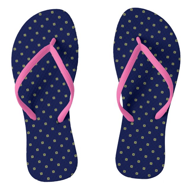 square pattern slip on shoes thongs (Footbed)