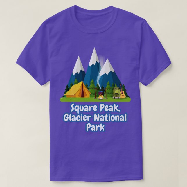 Square Peak Glacier National Park T-Shirt (Design Front)