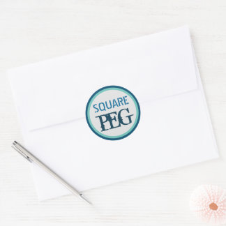 Square Peg   Classic Round Sticker