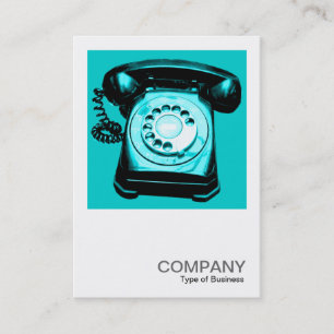Square Photo 0126 - Hotline - Cyan Blue Business Card