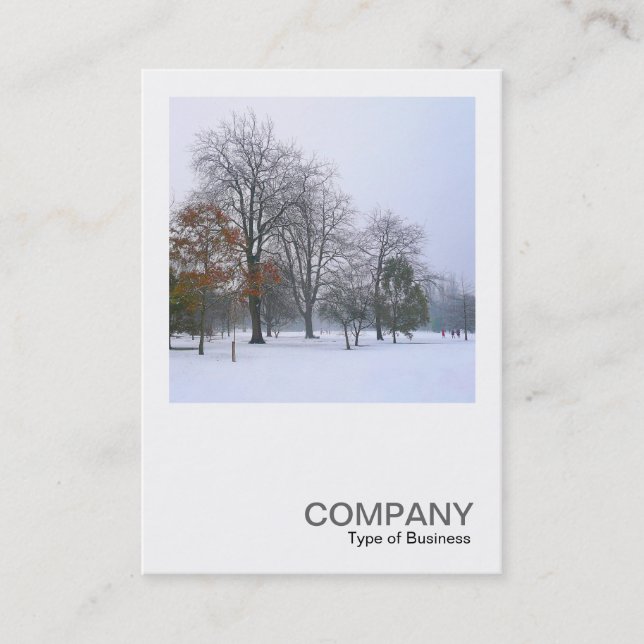 Square Photo 0177 - Snow in the Park Business Card (Front)