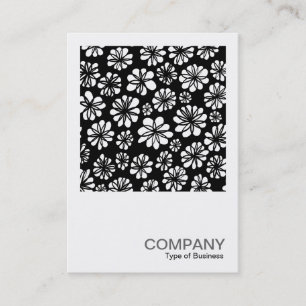 Square Photo 0264 - Black and White Flowers Business Card