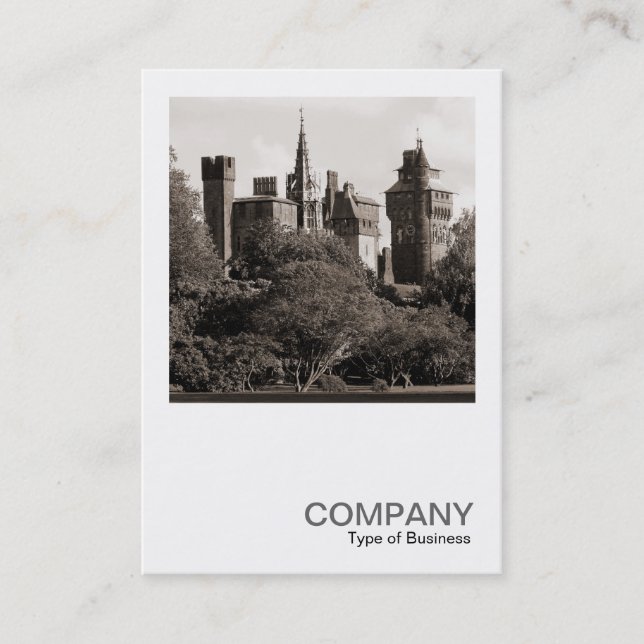 Square Photo 0347 - Cardiff Castle II - Sepia Business Card (Front)