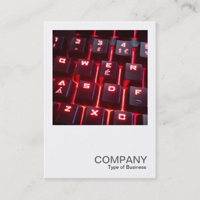Square Photo 0555 - Glowing Keyboard Business Card (Front)